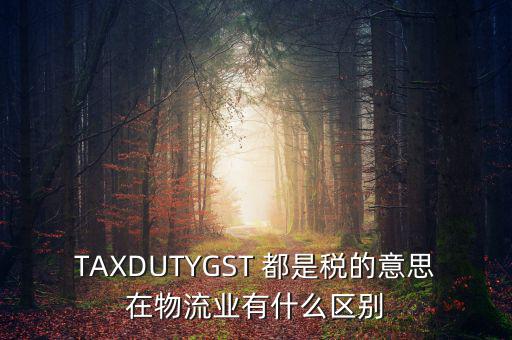 ttps稅是什么，TAXDUTYGST 都是稅的意思在物流業(yè)有什么區(qū)別