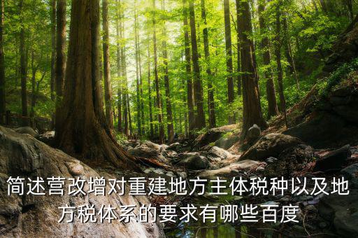 營(yíng)改增后地方稅源靠什么，簡(jiǎn)述營(yíng)改增對(duì)重建地方主體稅種以及地方稅體系的要求有哪些百度