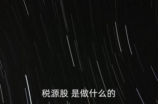 稅源管理二股什么意思，稅源股 是做什么的