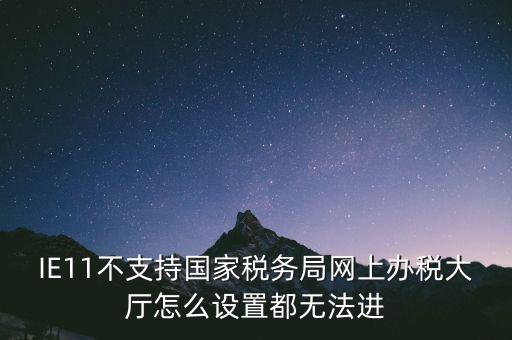 IE11不支持國家稅務(wù)局網(wǎng)上辦稅大廳怎么設(shè)置都無法進