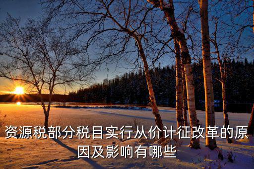 資源稅部分稅目實(shí)行從價計征改革的原因及影響有哪些