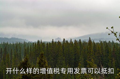 開(kāi)什么樣的增值稅專(zhuān)用發(fā)票可以抵扣