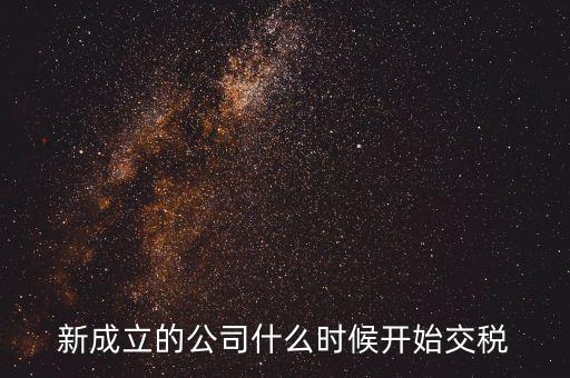 什么時(shí)候設(shè)納稅服務(wù)司，新成立的公司什么時(shí)候開(kāi)始交稅