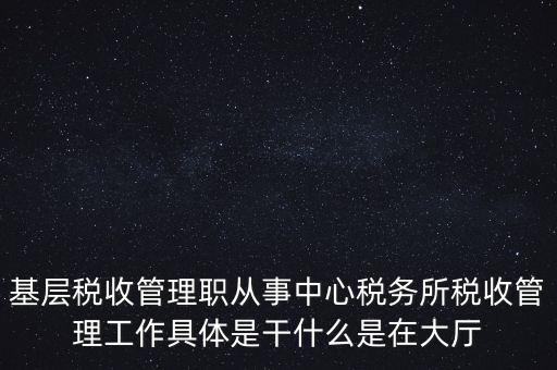 基層稅務所是干什么的，基層稅收管理職從事中心稅務所稅收管理工作具體是干什么是在大廳