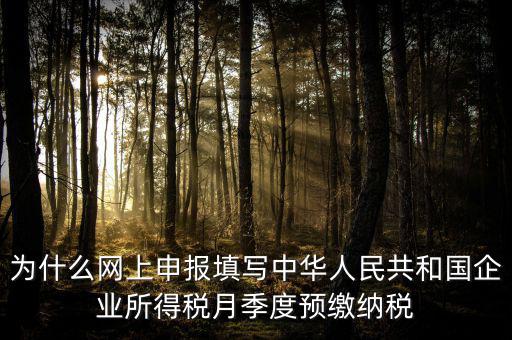 為什么預(yù)繳 申報(bào)表，企業(yè)所得稅預(yù)繳納稅申報(bào)表為什么分A表B表
