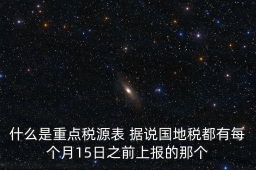 什么是重點稅源表 據說國地稅都有每個月15日之前上報的那個