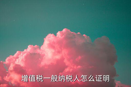 一般納稅人有什么證明，增值稅一般納稅人怎么證明
