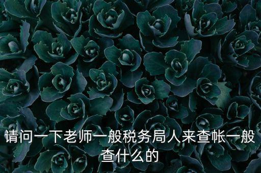 稅局查賬戶查什么，請(qǐng)問一下老師一般稅務(wù)局人來查帳一般查什么的