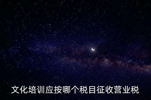 文化培訓應按哪個稅目征收營業(yè)稅