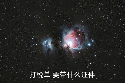 打印稅單需要什么證件，到稅務打印稅單需要什么資料