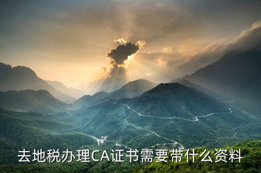 地稅ca帶什么，去地稅簽三方協(xié)議需要以下東西第四個(gè)CA是什么意思啊