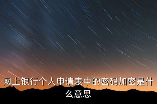 網(wǎng)上申報的密碼是什么，網(wǎng)上銀行個人申請表中的密碼加密是什么意思
