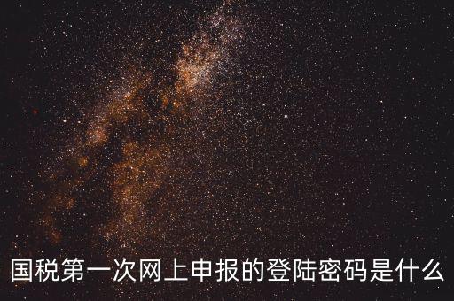 廣東國稅網(wǎng)登錄密碼是什么，國稅第一次網(wǎng)上申報的登陸密碼是什么