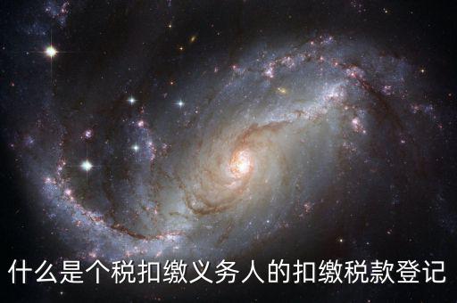 什么是扣繳義務(wù)人的扣稅憑單，什么是個(gè)稅扣繳義務(wù)人的扣繳稅款登記
