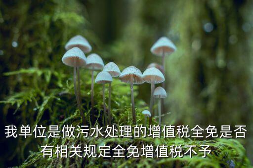 污水處理費為什么免稅，污水處理費可否免征增值稅事項