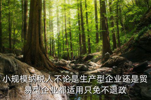 小規(guī)模納稅免征什么稅，小規(guī)模納稅人不論是生產(chǎn)型企業(yè)還是貿(mào)易型企業(yè)都適用只免不退政