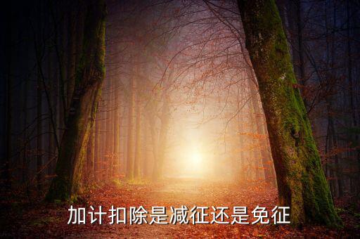 什么叫做加計(jì)扣除，加計(jì)扣除是減征還是免征
