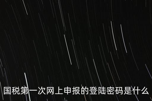 國稅的登錄密碼是什么，國稅第一次網(wǎng)上申報的登陸密碼是什么