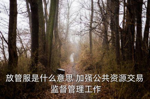 稅務(wù)系統(tǒng)放管服指什么，放管服是什么意思 加強(qiáng)公共資源交易 監(jiān)督管理工作