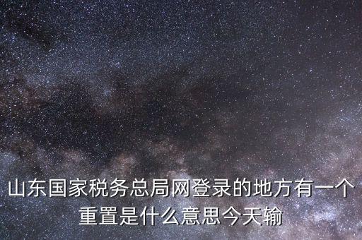 山東國家稅務(wù)總局網(wǎng)登錄的地方有一個(gè)重置是什么意思今天輸