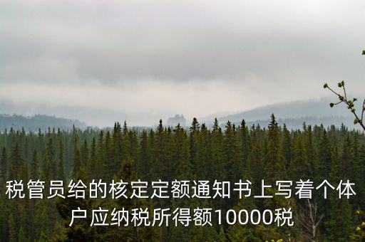 稅管員給的核定定額通知書(shū)上寫(xiě)著個(gè)體戶應(yīng)納稅所得額10000稅