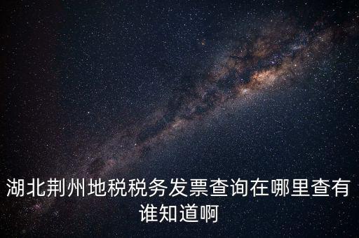 湖北荊州地稅稅務(wù)發(fā)票查詢(xún)?cè)谀睦锊橛姓l(shuí)知道啊