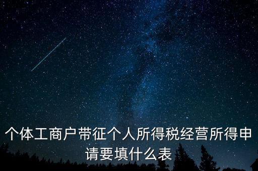 個(gè)體工商戶帶征個(gè)人所得稅經(jīng)營所得申請(qǐng)要填什么表