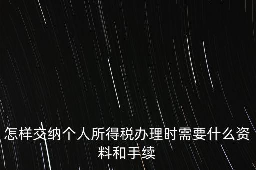 個(gè)人交稅需要什么手續(xù)，個(gè)人交稅需要什么手續(xù)