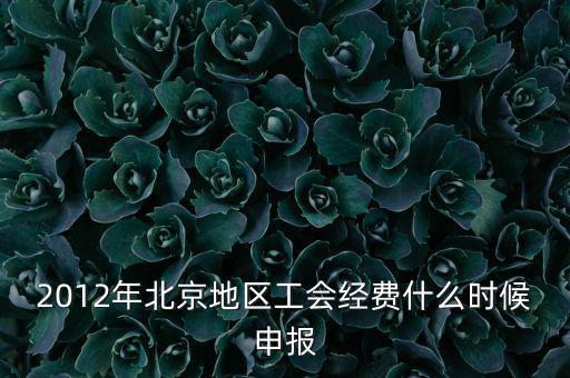 2012年北京地區(qū)工會經(jīng)費(fèi)什么時(shí)候申報(bào)