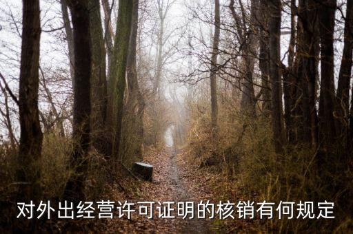 外經(jīng)證核銷包括什么，對(duì)外出經(jīng)營許可證明的核銷有何規(guī)定