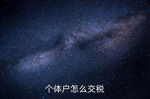 個體工商戶如何納稅，個體工商戶怎樣報稅