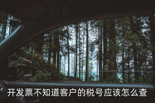 開發(fā)票不知道客戶的稅號應該怎么查