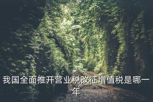 什么時(shí)候開(kāi)始營(yíng)業(yè)稅改增值稅，我國(guó)全面推開(kāi)營(yíng)業(yè)稅改征增值稅是哪一年