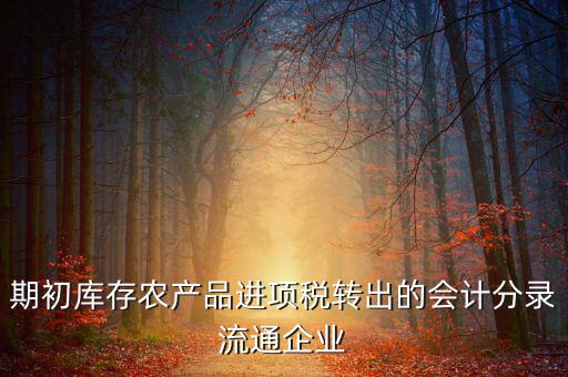 農(nóng)產(chǎn)品期初進(jìn)項(xiàng)稅額如何轉(zhuǎn)出，進(jìn)項(xiàng)稅怎么轉(zhuǎn)出來(lái)