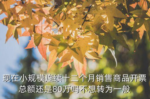 財(cái)稅2018 80號(hào)如何解讀，現(xiàn)在小規(guī)模連續(xù)十二個(gè)月銷售商品開票總額還是80萬嗎不想轉(zhuǎn)為一般