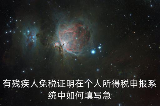 殘疾人個稅如何申報，有殘疾人免稅證明在個人所得稅申報系統(tǒng)中如何填寫急