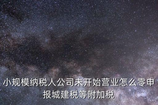 城建稅如何零申報(bào)，小規(guī)模納稅人公司未開(kāi)始營(yíng)業(yè)怎么零申報(bào)城建稅等附加稅