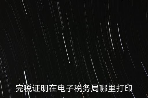 完稅證明在電子稅務局哪里打印