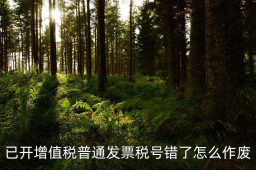 已開(kāi)增值稅普通發(fā)票稅號(hào)錯(cuò)了怎么作廢