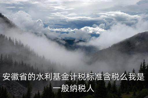 安徽省的水利基金如何報(bào)稅，安徽省的水利基金計(jì)稅標(biāo)準(zhǔn)含稅么我是一般納稅人