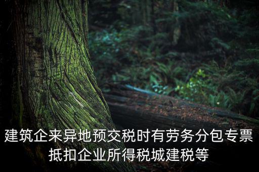 建筑企來(lái)異地預(yù)交稅時(shí)有勞務(wù)分包專票抵扣企業(yè)所得稅城建稅等