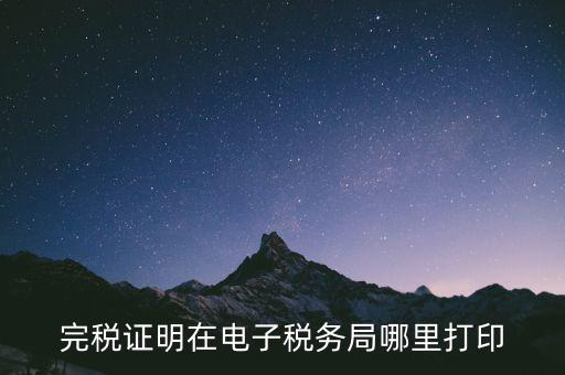 地稅局完稅憑證如何打印，完稅證明在電子稅務(wù)局哪里打印