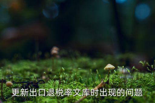 出口退稅文庫如何更新，請問各位出口退稅系統(tǒng)里的代碼庫怎么更新啊怎么老沒反應的呢
