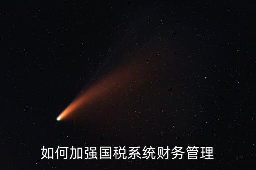 如何加強(qiáng)國稅系統(tǒng)財(cái)務(wù)管理