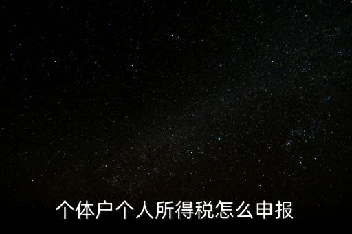 如何注冊個人所得稅報稅，個體戶個人所得稅怎么申報