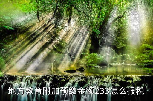 預(yù)繳增值稅如何申報(bào)附加稅，地方教育附加預(yù)繳金額233怎么報(bào)稅