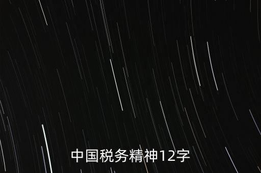 中國(guó)稅務(wù)精神12字