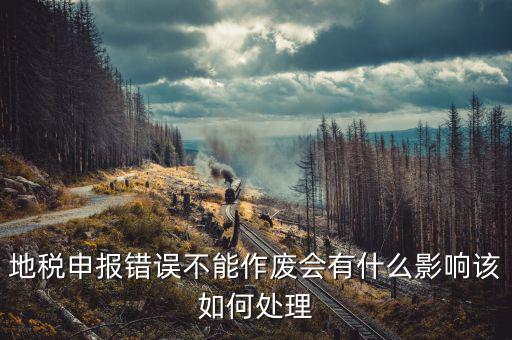 地稅申報(bào)錯誤不能作廢會有什么影響該如何處理