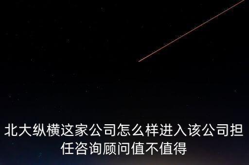 北大縱橫這家公司怎么樣進入該公司擔(dān)任咨詢顧問值不值得