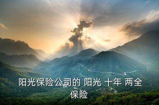 陽光保險(xiǎn)公司的 陽光 十年 兩全保險(xiǎn)